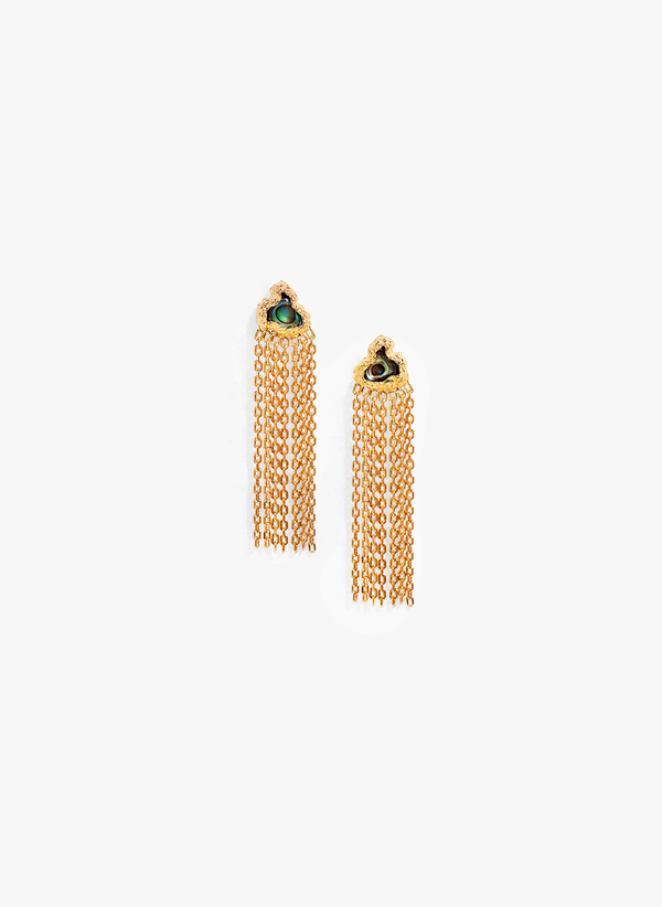 No.12044 / Gold drapped earrings