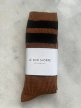 Grandpa Varsity Socks / Tawny Black Stripe