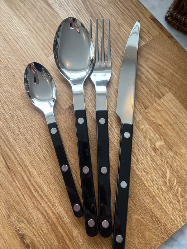 Bistrot Cutlery Set of 4 / Black & Steel