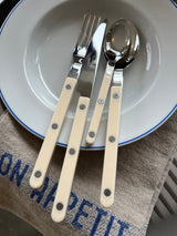 Bistrot Cutlery Set of 4 / Ivory & Steel