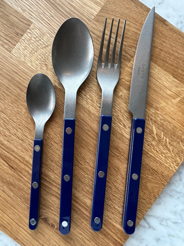 Bistrot Cutlery Set of 4 / Navy Blue & Vintage Steel