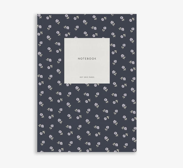 NoteBook  / Navy with Small Flowers
