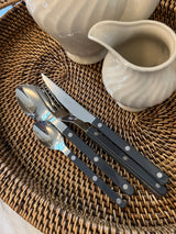 Fransk Bistro bestik - Gaffel, kniv, ske, teske / Grey