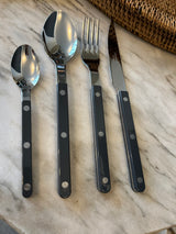 Fransk Bistro bestik - Gaffel, kniv, ske, teske / Grey