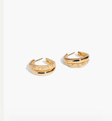 No.12053 / Chunky double surfaced gold Hoops