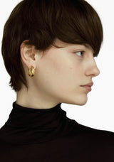 No.12053 / Chunky double surfaced gold Hoops