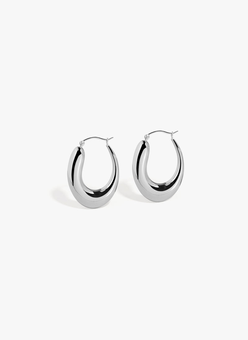 No.12020 / Silver Large Hoops