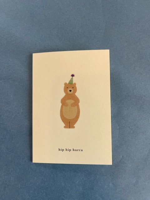 Mini Kort / Birthday Bear - Hip Hip Hurraay