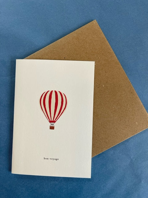 Kort m. kuvert / Air Balloon - Bon voyage